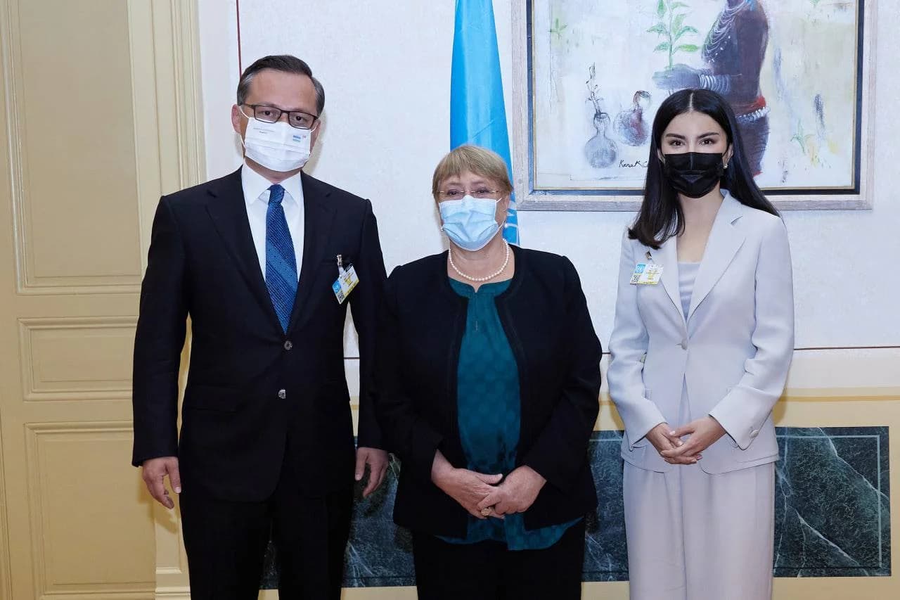 Komil Allamjonov, Mishel Bachelet va Saida Mirziyoyeva Jenevadagi uchrashuvda